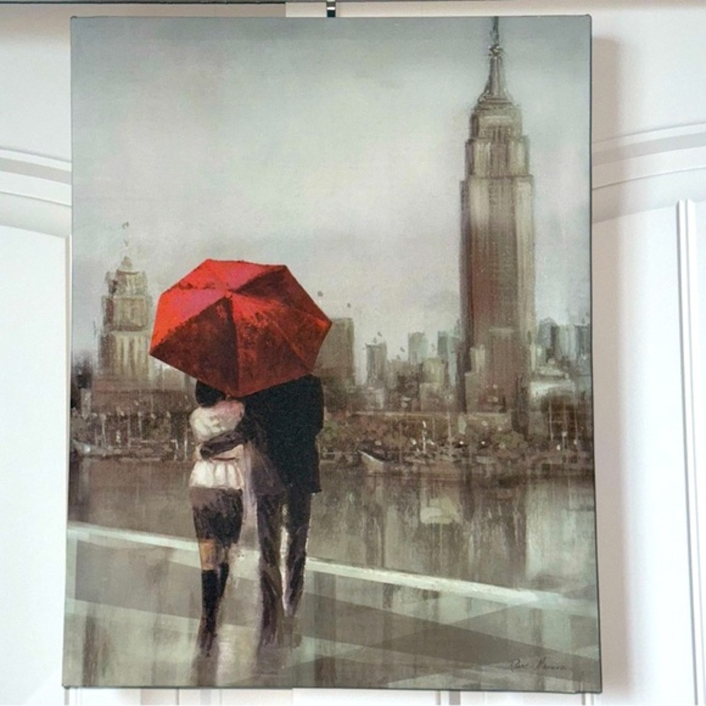 Ruane Manning "Modern Couple in NY" Canvas 16 X 20 New York City Wall Artwork